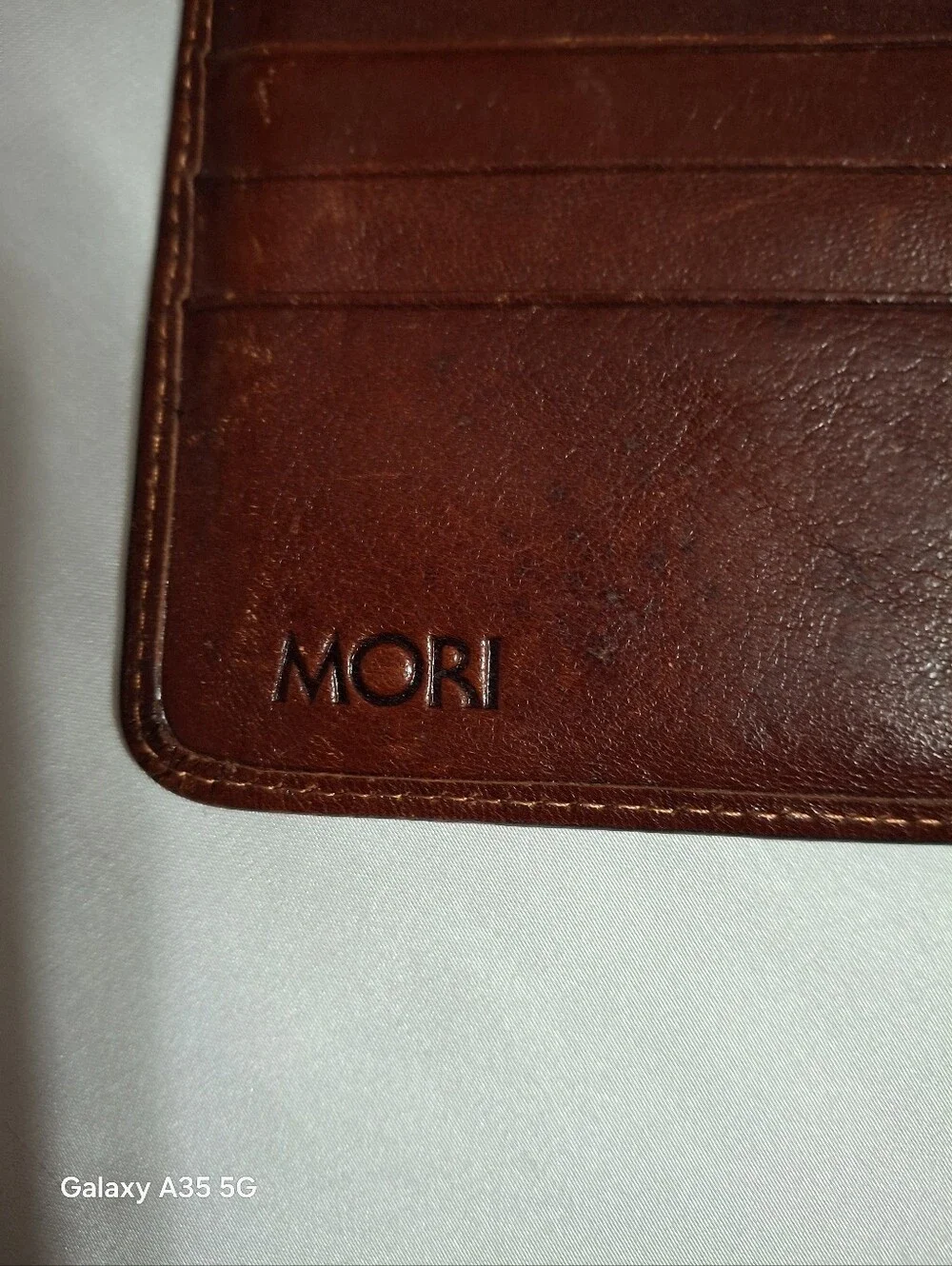 Mori Vintagr Tan leather long wallet